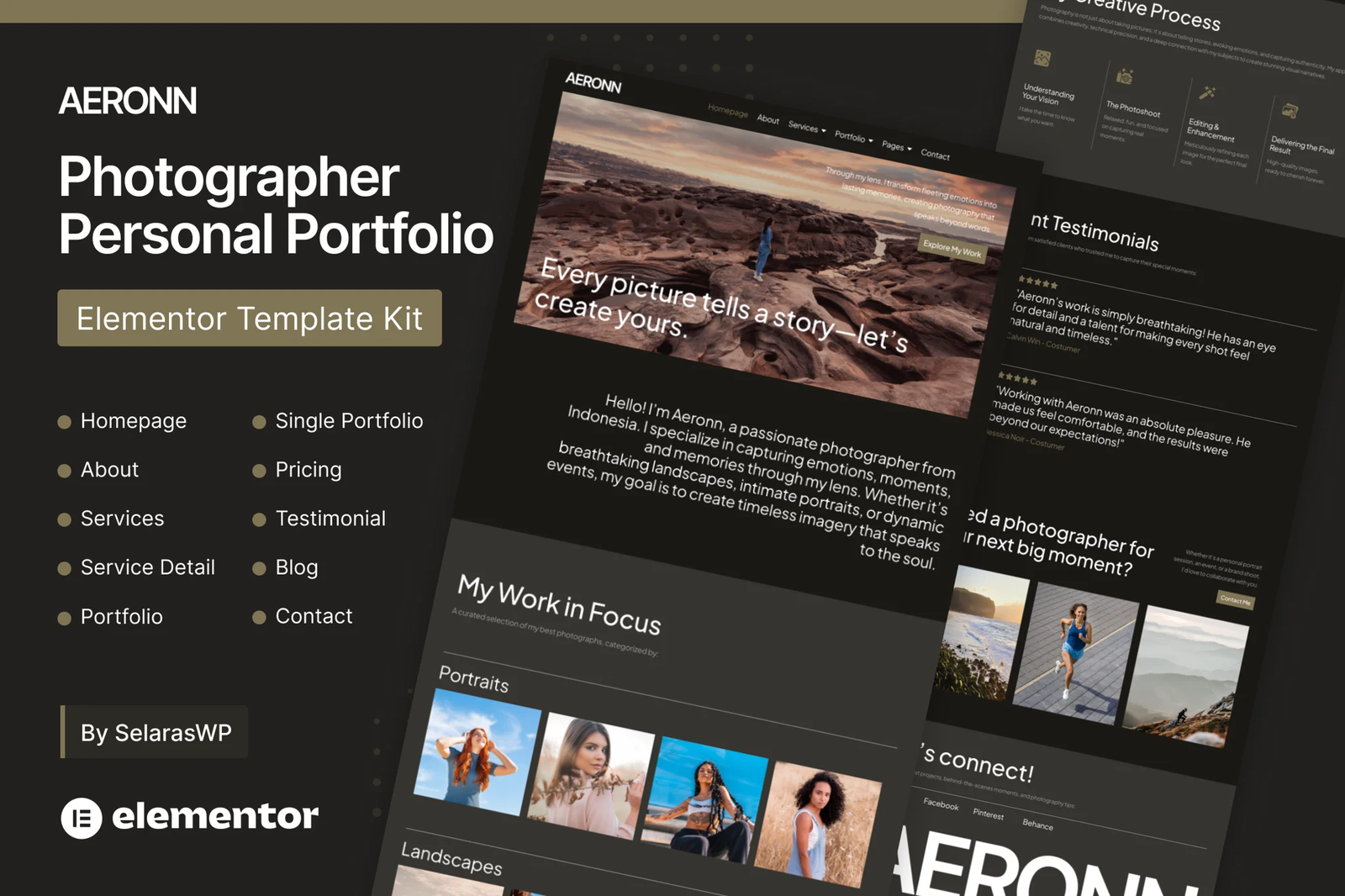 Aeronn-Personal-CV-Photographer-Elementor-Pro-Template-Kit.png Aeronn - Personal CV Photographer Elementor Pro Template Kit - Image 1