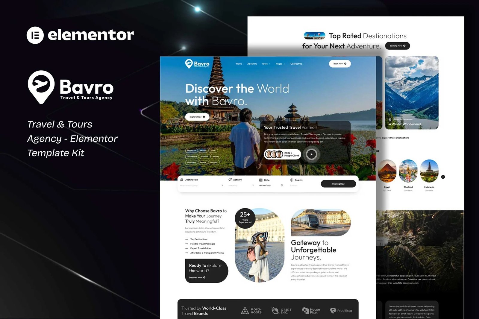 Bavro-Travel-Tour-Agency-Elementor-Template-Kits.jpg Bavro - Travel & Tour Agency Elementor Template Kits - Image 1