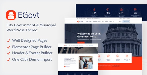 EGovt-City-Government-WordPress-Theme.jpg EGovt 1.5.5 ? City Government WordPress Theme - Image 1