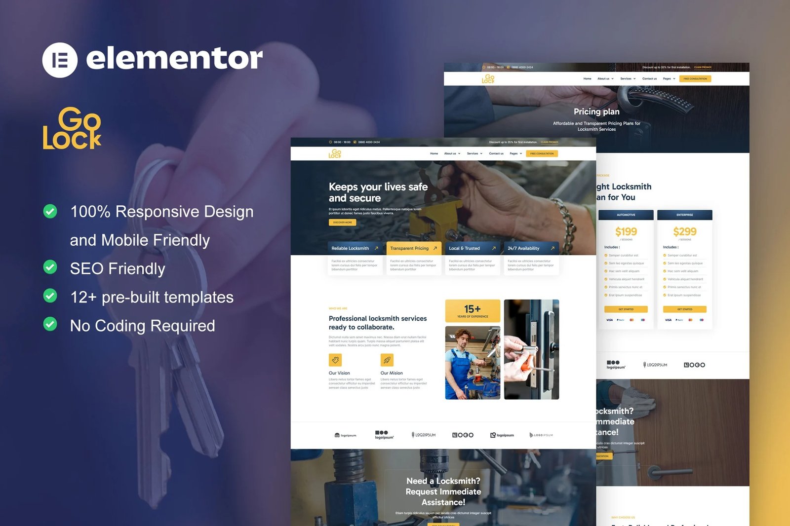 GoLock-Locksmith-Key-Maker-Service-Elementor-Pro-Template-Kit.jpg GoLock - Locksmith & Key Maker Service Elementor Pro Template Kit - Image 1