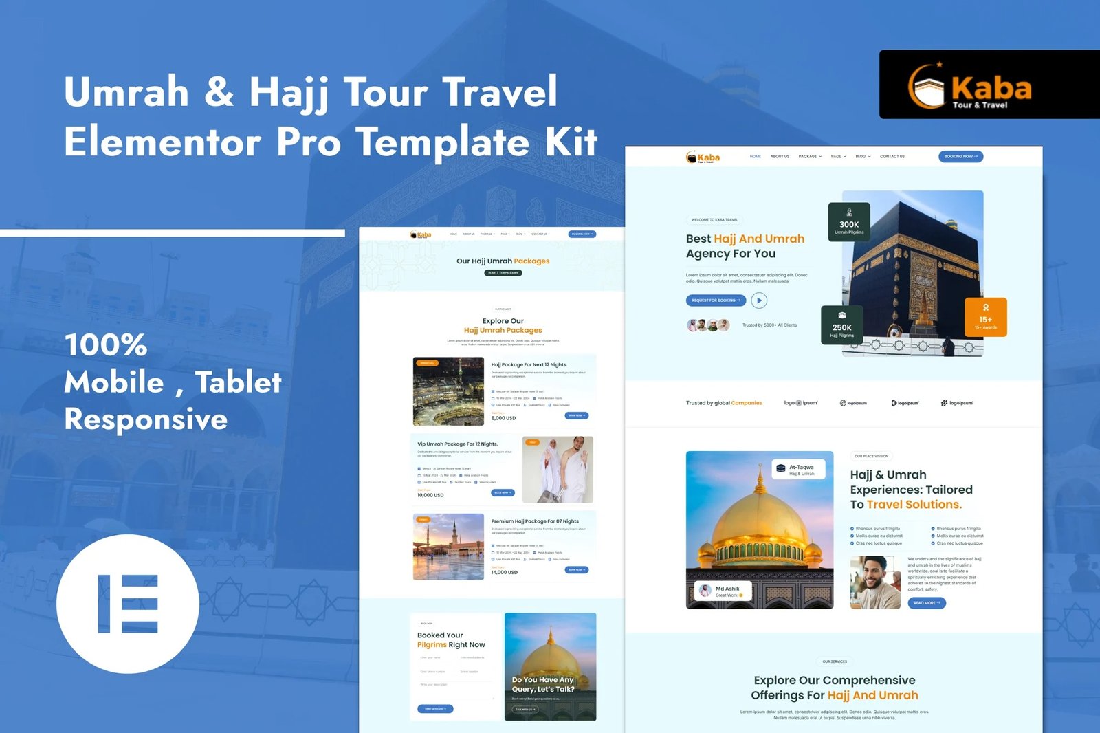 Kaba-Umrah-Hajj-Tour-Travel-Elementor-Pro-Template-Kit.jpg Kaba - Umrah & Hajj Tour Travel Elementor Pro Template Kit - Image 1