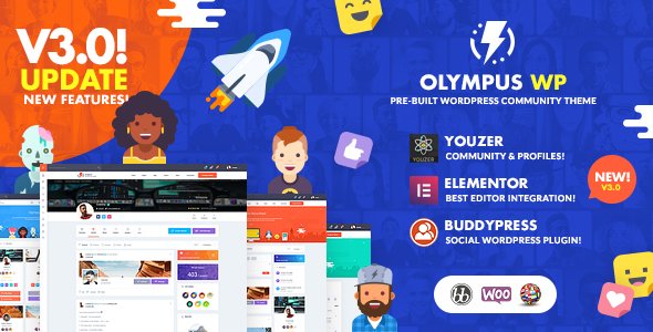 Olympus.jpg Olympus 3.97 - Social Networking WordPress Theme - Image 1