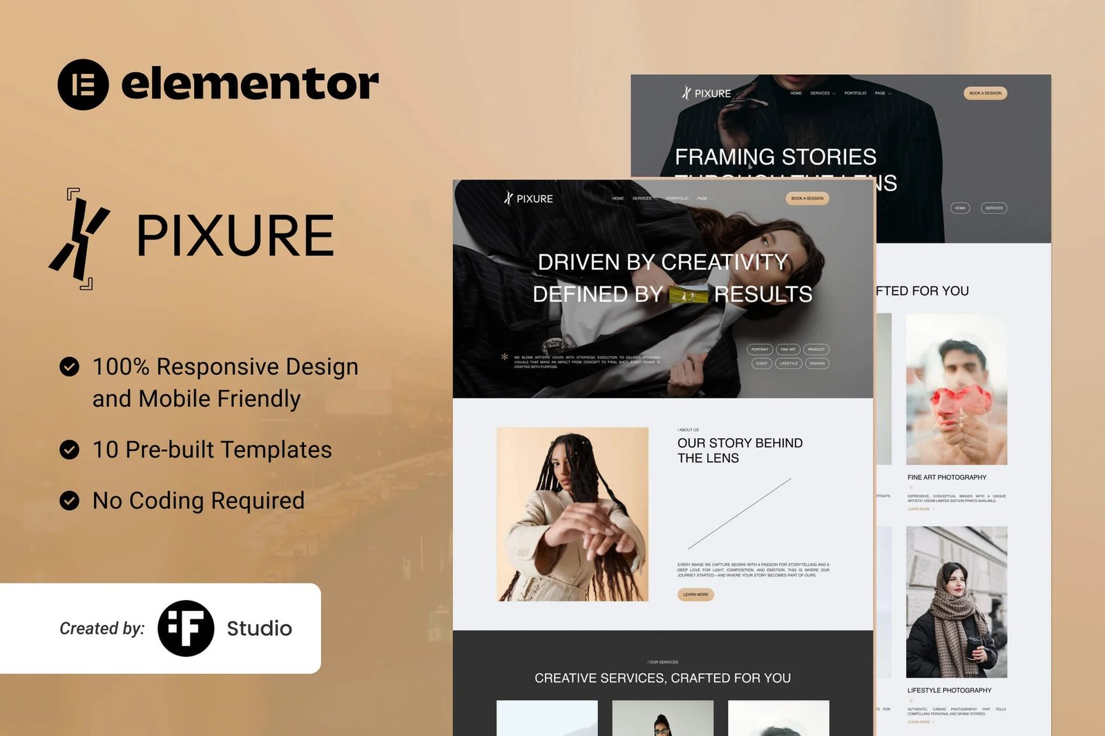 Pixure-Minimalist-Photography-Portfolio-Kit.jpg Pixure - Minimalist Photography Portfolio Kit - Image 1