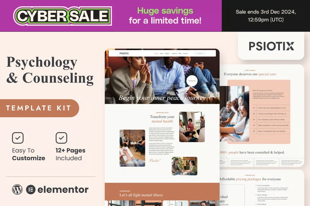 Psiotix-Psychologist-Hypnotherapy-Elementor-Templates.jpg Psiotix - Psychologist & Hypnotherapy Elementor Templates - Image 1