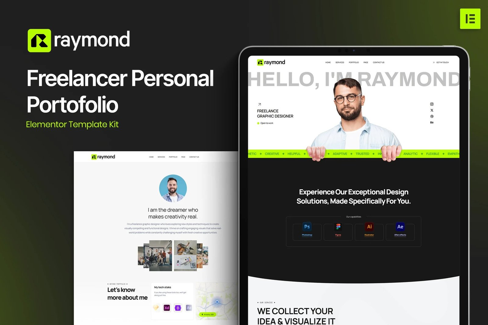 Raymond-Freelancer-Personal-Portofolio-Elementor-Template-Kit.jpg Raymond - Freelancer Personal Portofolio Elementor Template Kit - Image 1