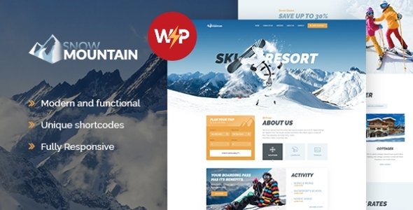 Snow-Mountain-Theme.jpg Snow Mountain 1.2.9 ? Ski Resort & Snowboard School WordPress Theme - Image 1