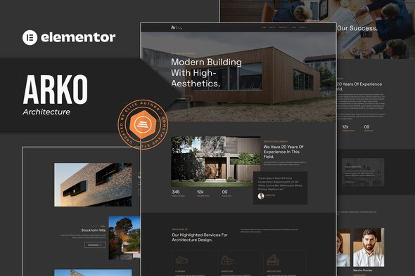 Arko-Cover.jpg Arko - Architecture Elementor Template Kit - Image 1
