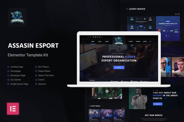 Cover-160.jpg Assasin | eSport & Gaming Elementor Template Kit - Image 1