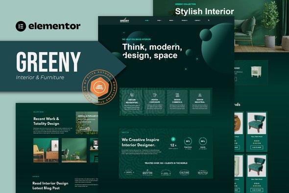 Coverimage20-20Greeny.jpg Greeny - Interior Elementor Template Kit - Image 1