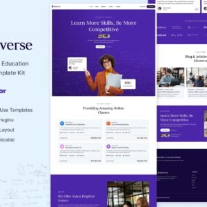 Eduverse - Online Tutor & Education Elementor Template Kit