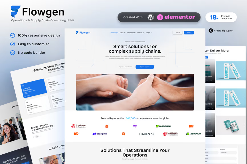Flowgen-Operations-and-Supply-Chain-Consulting-Elementor-Template-1.png Flowgen - Operations and Supply Chain Consulting Elementor Template Kit for Logistics Experts - Image 1