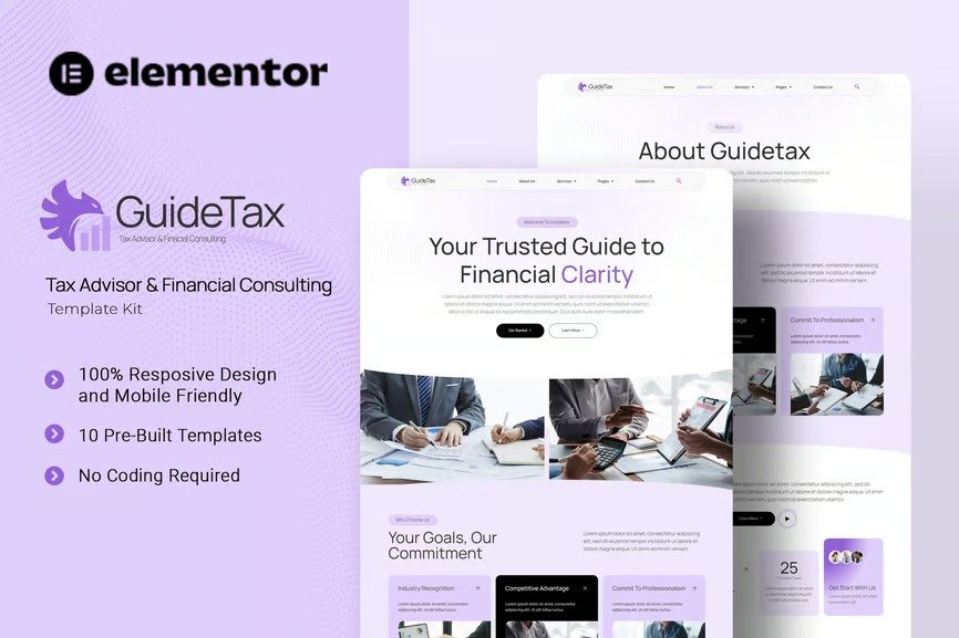 GuideTax-Tax-Advisor-Financial-Colsulting-Elementor-Template-Kit-1.jpg GuideTax - Tax Advisor & Financial Colsulting Elementor Template Kit - Image 1