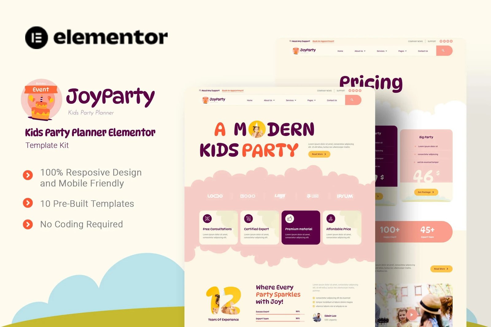 JoyParty-Kids-Party-Planner-Elementor-Template-Kit.jpg JoyParty - Kids Party Planner Elementor Template Kit - Image 1