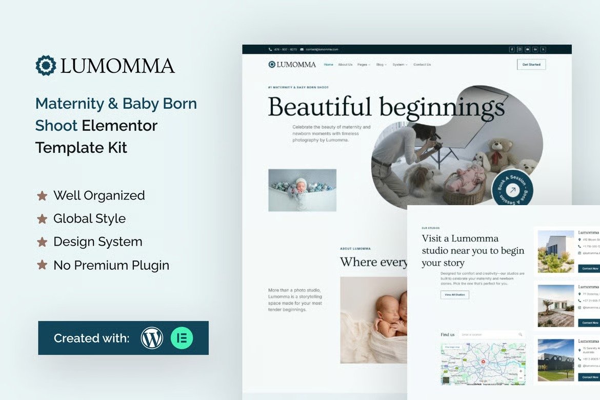 Lumomma-Maternity-Baby-Born-Shoot-Elementor-Template-Kit.jpg Lumomma Maternity & Baby Born Shoot Elementor Template Kit - Image 1