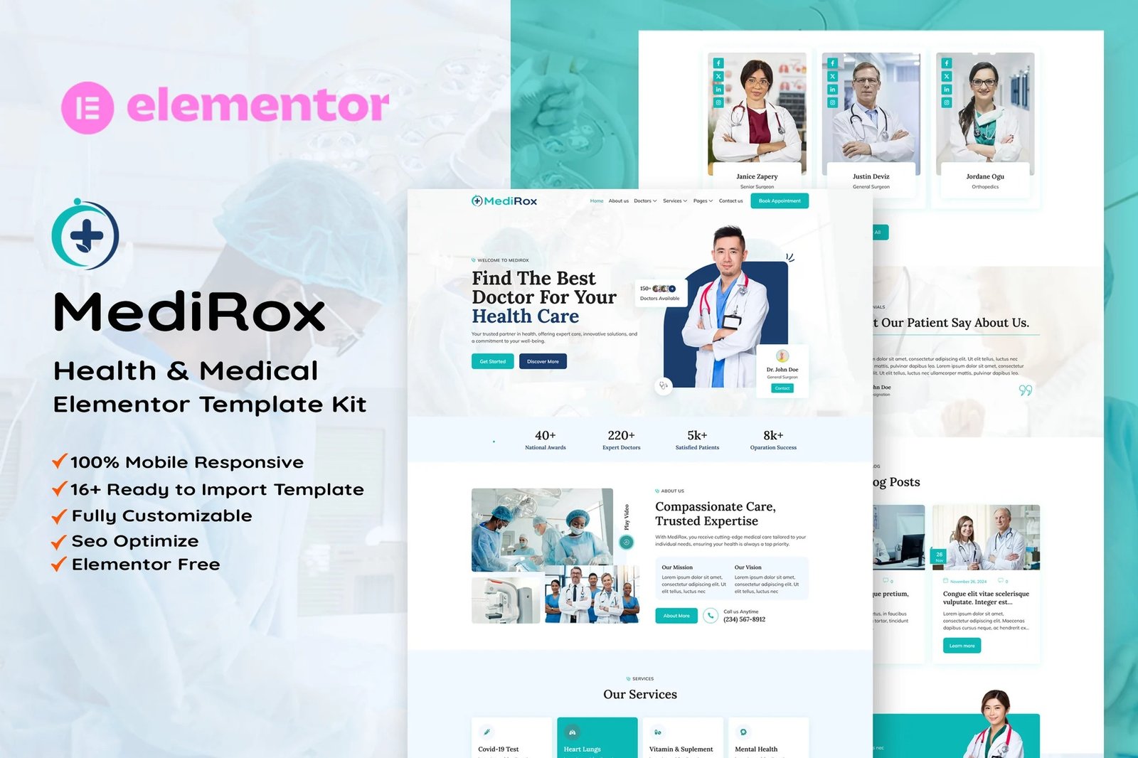 MediRox-Health-Medical-Elementor-Template-Kit.jpg MediRox - Health & Medical Elementor Template Kit - Image 1