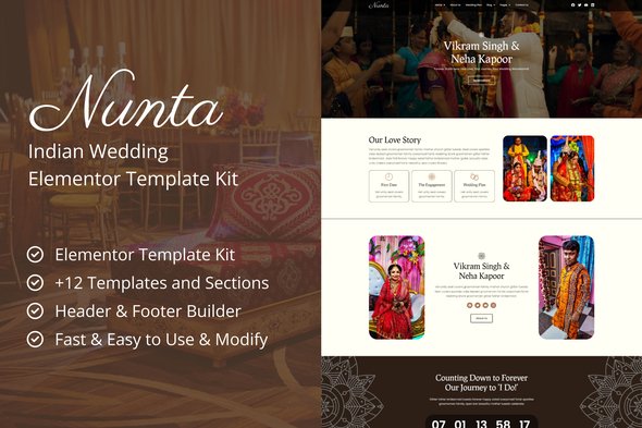 Nunta_Elements_Cover.jpg Nunta - Cultural Wedding Elementor Template Kit - Image 1