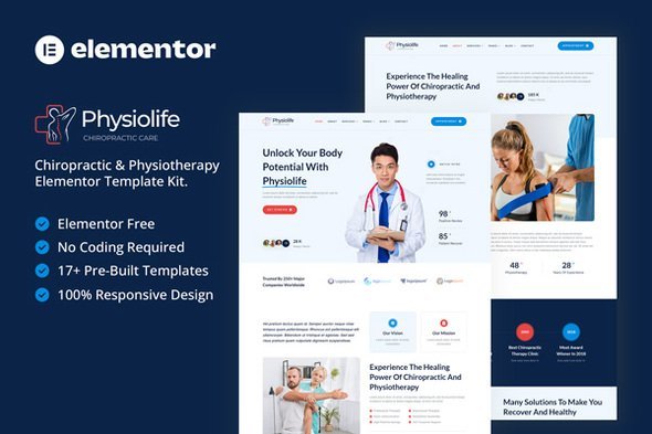 Physiolife20-20Cover.jpg Physiolife - Chiropractic & Physiotherapy Elementor Template Kit - Image 1