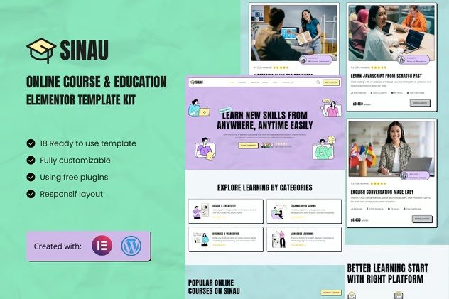 Sinau-Online-Course-Education-Elementor-Template-Kit-2.jpg Sinau - Online Course & Education Elementor Template Kit - Image 1