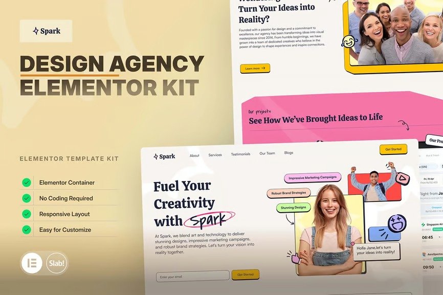 Spark-Design-Agency-Elementor-Pro-Template-Kit.jpg Spark - Design Agency Elementor Pro Template Kit - Image 1
