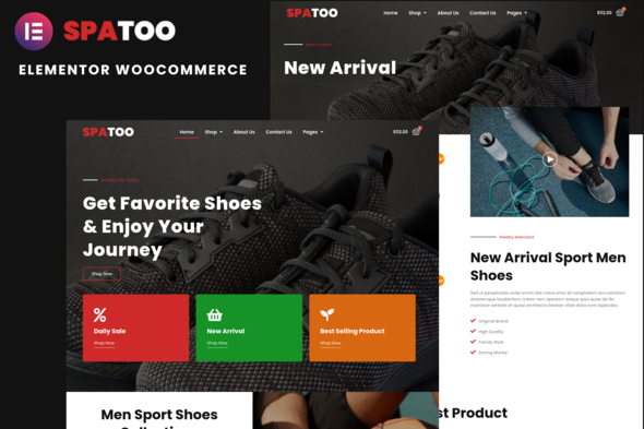 Spatoo20Commerce.png Spatoo - Modern Shoes eCommerce Elementor Template Kit - Image 1