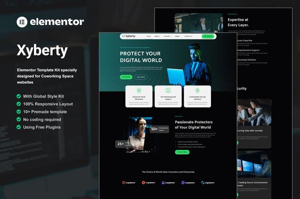 Xyberty-Cover-Templatekit.jpg Xyberty - Cyber Security Elementor Template Kit - Image 1