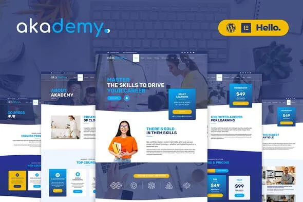 akademy_cover.webp Akademy - Online Courses Elementor Template Kit - Image 1