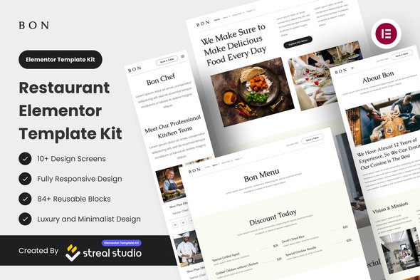 bon-cover.jpg Bon - Restaurant Elementor Template Kit - Image 1