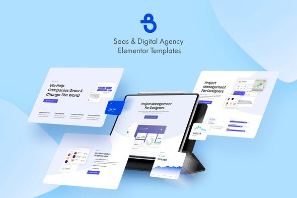 burto-preview.jpg Burto - Saas & Digital Agency Elementor Template Kit - Image 1