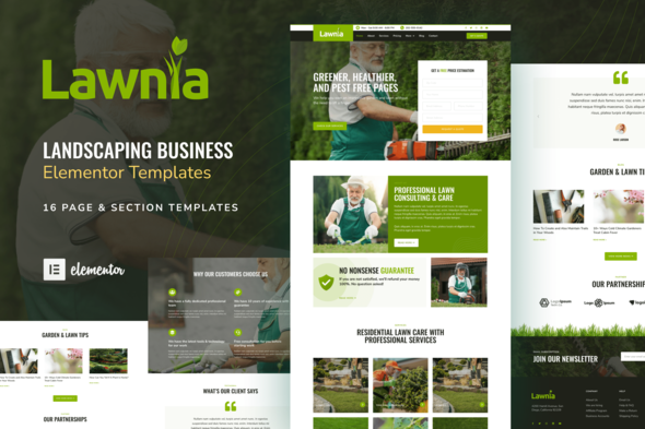cover-26.png Lawnia - Gardener & Landscaping Business Elementor Template Kit - Image 1