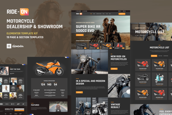cover-8.png Ride ON - Motorcycle Dealership WordPress Elementor Template Kit - Image 1