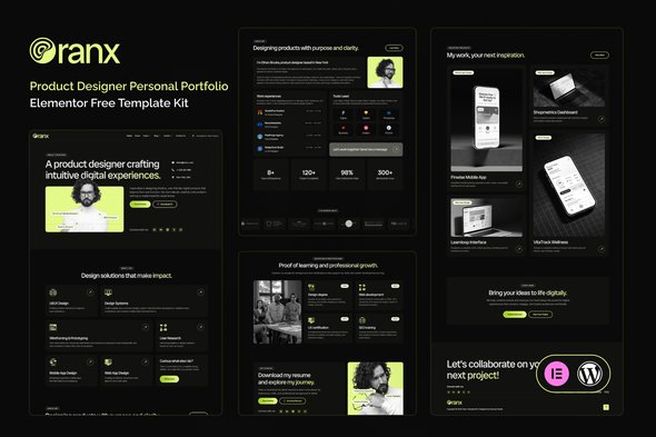 cover-oranx.jpg Oranx - Product Designer Personal Portfolio Elementor Template Kit - Image 1