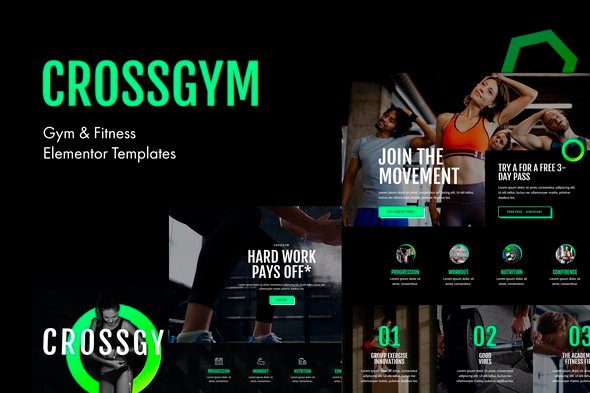 cross-preview.jpg CrossGym - Gym & Fitness Elementor Template Kit - Image 1