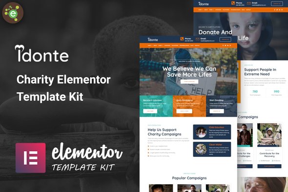 iDonteKit-Cover-Image.jpg iDonte - Charity Non-Profit Elementor Template Kit - Image 1