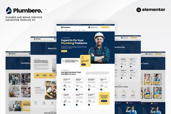 plumbero-banner.jpg Plumbero - Plumber & Repair Services Elementor Template Kit - Image 1