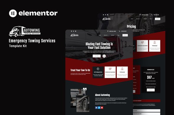 preview20Autowing1.jpg Autowing - Emergency Towing Service Elementor Template Kit - Image 1