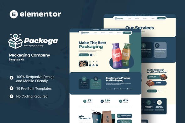 preview20Packega-1.jpg Packega - Packaging Company Elementor Template Kit - Image 1