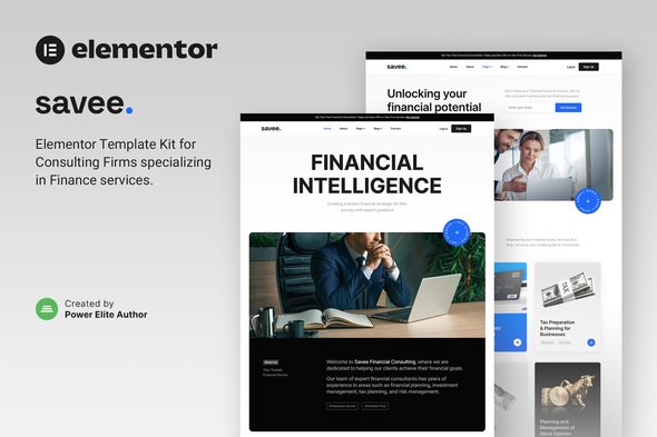 savee-cover.jpg Savee – Financial Consulting Elementor Template Kit - Image 1