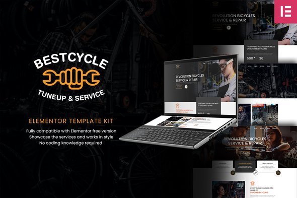 00120Cover.jpg Bestcycle | Bicycle Repair & Service Elementor Template Kit - Image 1