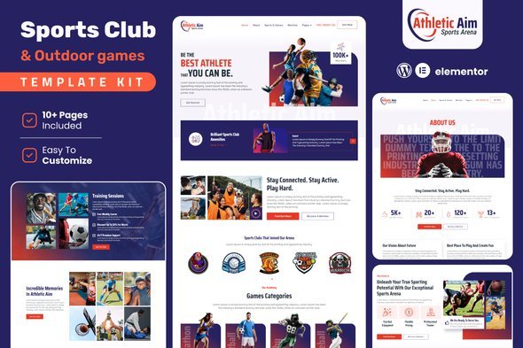 Athletic20Aim.jpg Athletic Aim – Sports Club & Outdoor Games Elementor Template Kit - Image 1