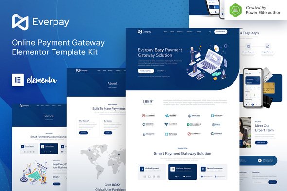 Cover-Everpay.jpg Everpay – Online Payment Gateway & Fintech Elementor Template Kit - Image 1