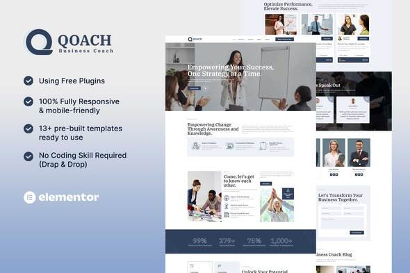 Coverimage-Qoach.jpg Qoach - Women's Business Coaching Elementor Template Kit - Image 1