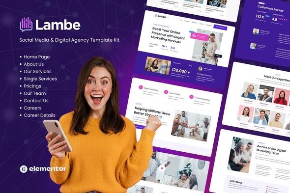 Elementor20Preview.jpg Lambe - Digital Marketing Agency Elementor Template Kits - Image 1