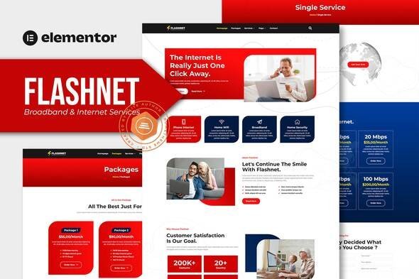 Flashnet-Cover-1.jpg Flashnet - Broadband & Telecom Internet Provider Elementor Template kit - Image 1