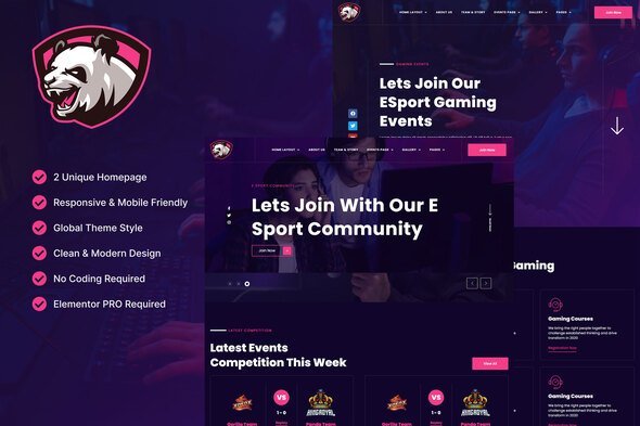 Junio-Kit.jpg Junio - E-Sport Gaming Events & Streamer Elementor Template Kit - Image 1