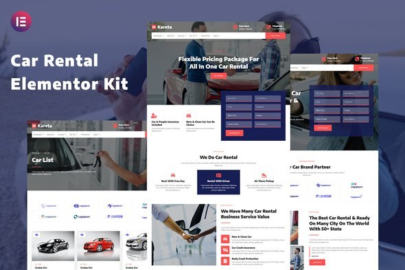Kareta-Kit.jpg Kareta - Car Rental Services Elementor Template Kit - Image 1