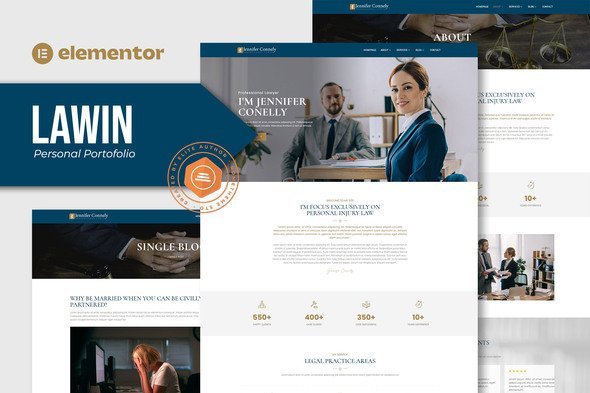 Lawin-Coverimage-Lawyer-Attorney-Personal-Portofolio.jpg Lawin - Lawyer & Attorney Personal Elementor Template Kits - Image 1