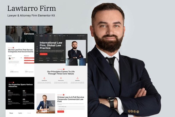 Lawtarro-Cover-Image.jpg Lawtarro - Attorney & Law Firm Elementor Template Kit - Image 1