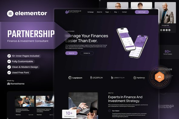 Partnership-Kits-Cover.jpg Partnership - Finance & Investment Consultant Elementor Template Kit - Image 1