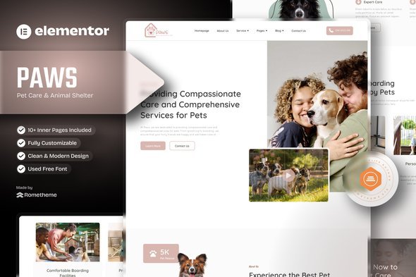 Paws20-20Kits20Cover.jpg Paws - Pet Care and Animal Shelter Elementor Template Kit - Image 1