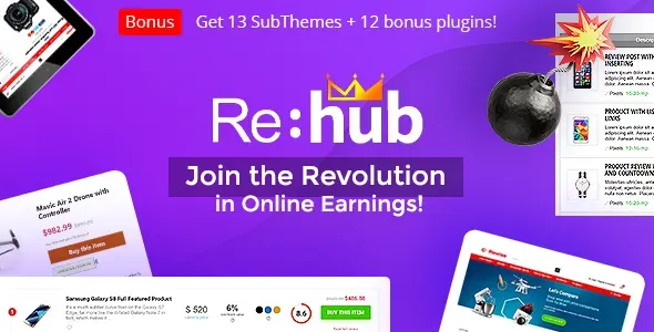 Rehub.webp Rehub 19.9.9 - Price Comparison, Multi Vendor Marketplace, Affiliate Marketing, Community Theme - Image 1